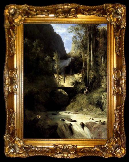 framed  Karl Blechen Gorge at Amalfi, ta009-2